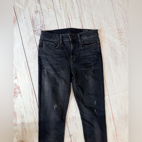 Vince Women's Mid-rise Skinny Jeans Size 26 Vintage Black Denim - Picture 3 of 11